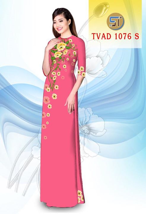 Vải áo dài hoa đẹp AD TVAD 1076 17