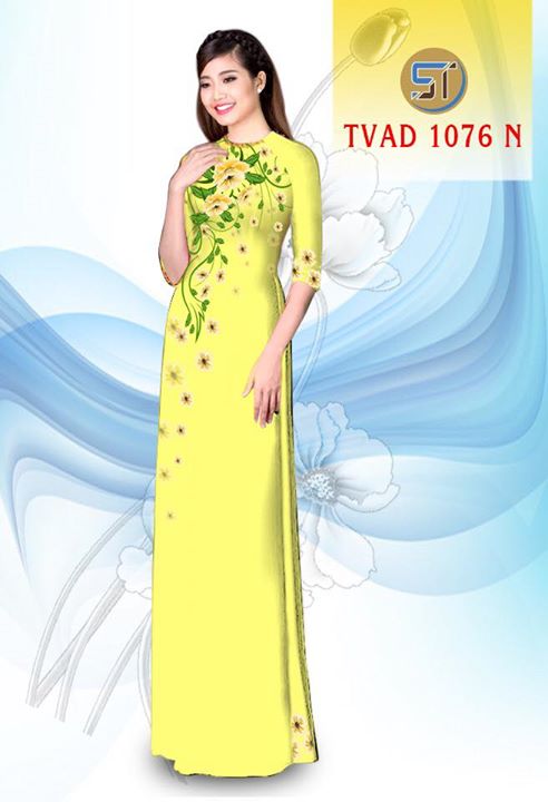Vải áo dài hoa đẹp AD TVAD 1076 20