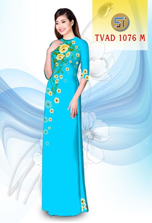 Vải áo dài hoa đẹp AD TVAD 1076 21