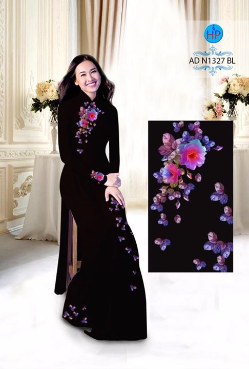 Vải áo dài Hoa in 3D AD 28