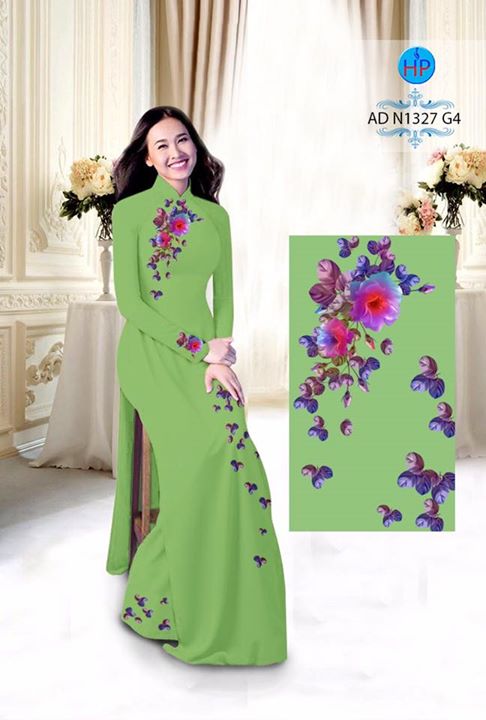 Vải áo dài Hoa in 3D AD 29