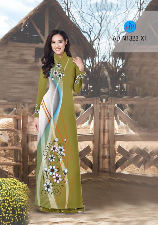 Vải áo dài Hoa in 3D AD N1323 35