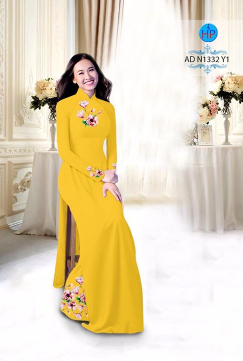 Vải áo dài Hoa in 3D AD N1332 35