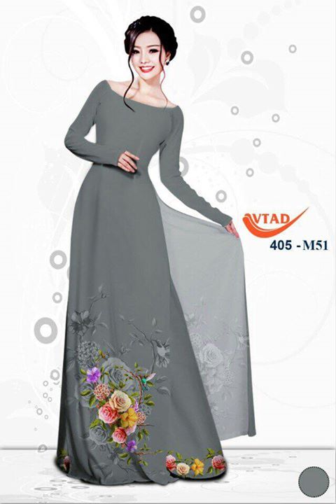 Vải áo dài hoa đẹp AD VTAD 405 18