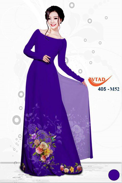 Vải áo dài hoa đẹp AD VTAD 405 19