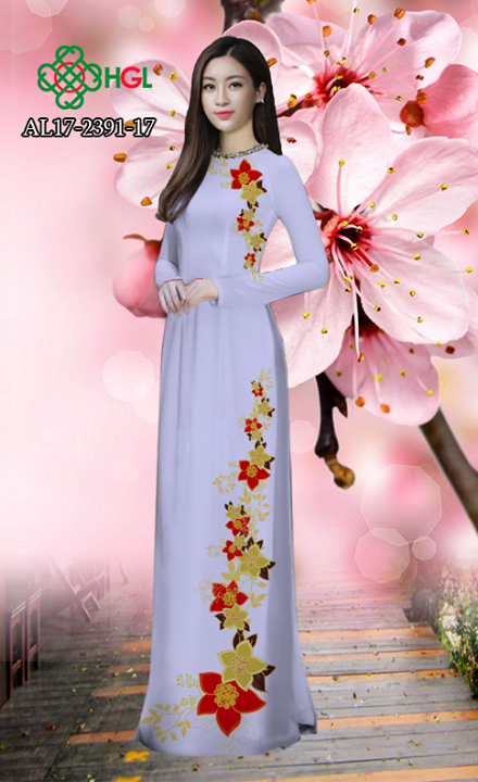 Vải áo dài hoa đẹp AD AL 17--2391 32