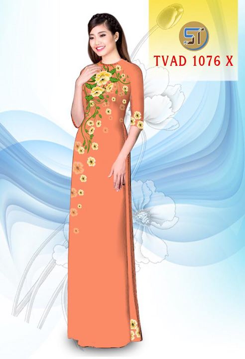 Vải áo dài hoa đẹp AD TVAD 1076 14