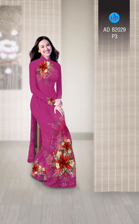 Vải áo dài Hoa in 3D AD B2029 33