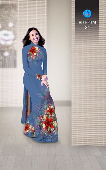 Vải áo dài Hoa in 3D AD B2029 34