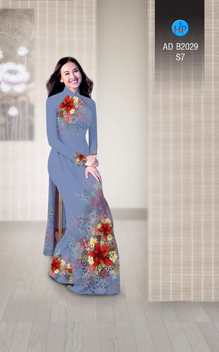 Vải áo dài Hoa in 3D AD B2029 36
