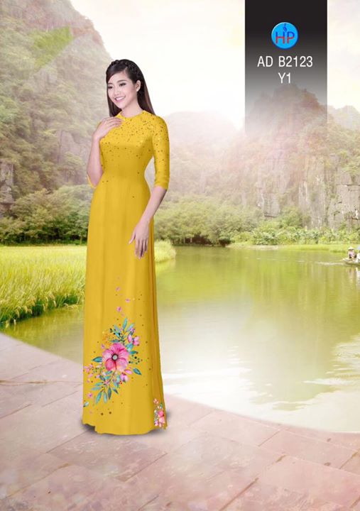 Vải áo dài Hoa in 3D AD B2123 32