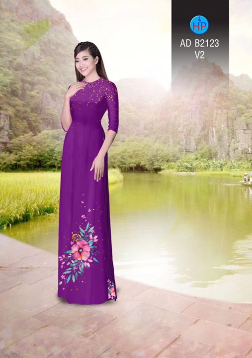 Vải áo dài Hoa in 3D AD B2123 31