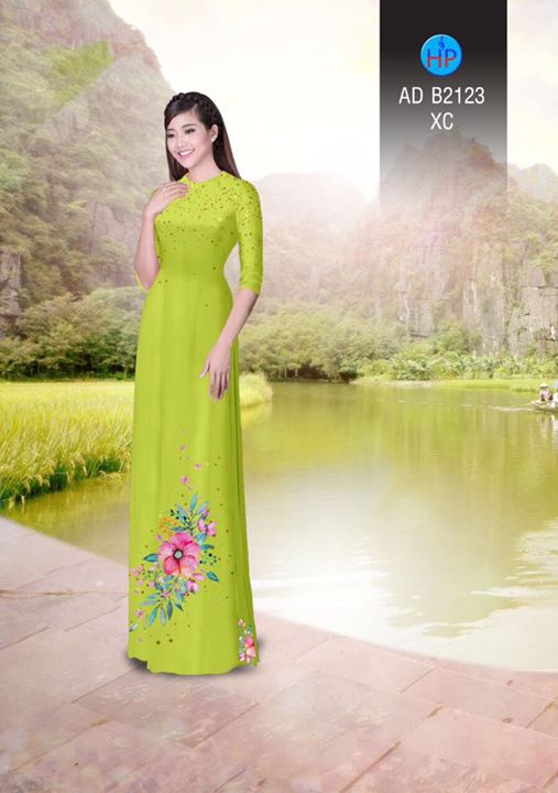 Vải áo dài Hoa in 3D AD B2123 35