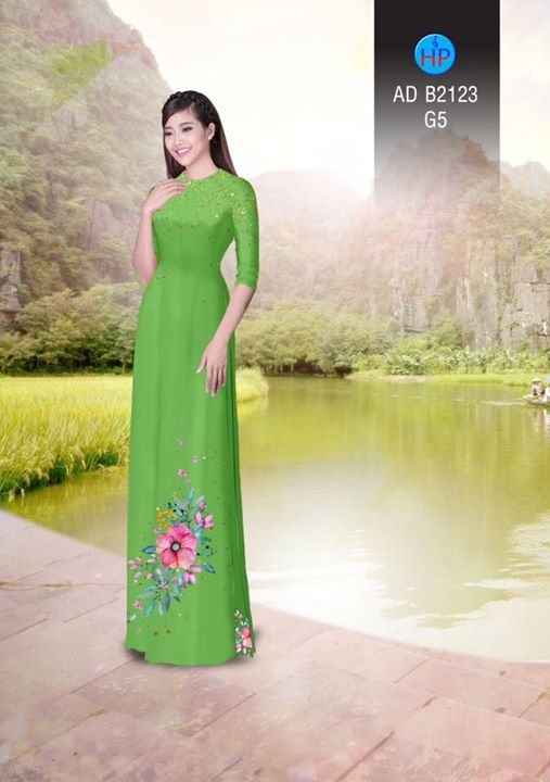 Vải áo dài Hoa in 3D AD B2123 37