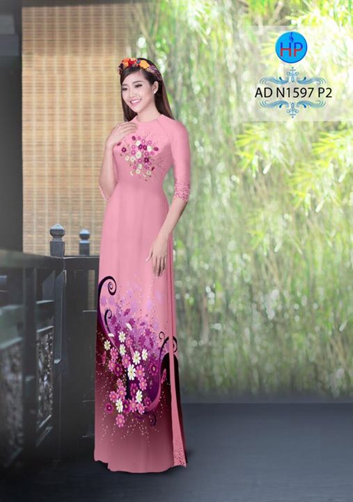 Vải áo dài Hoa Cúc đẹp sang AD N1597 27