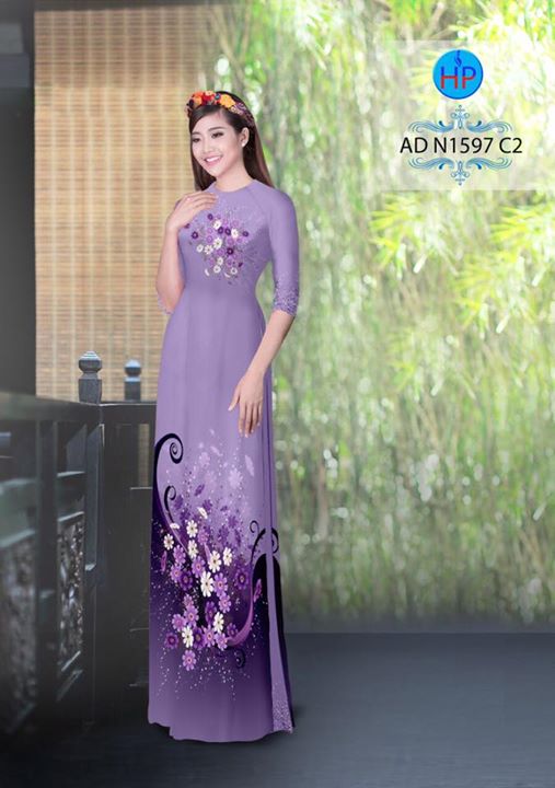 Vải áo dài Hoa Cúc đẹp sang AD N1597 35