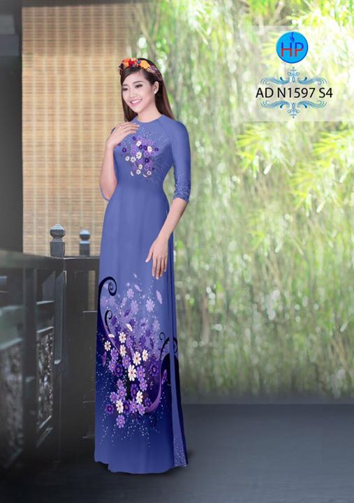 Vải áo dài Hoa Cúc đẹp sang AD N1597 36