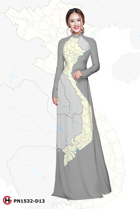 Vải áo dài bản đồ việt nam AD PN 1532 27
