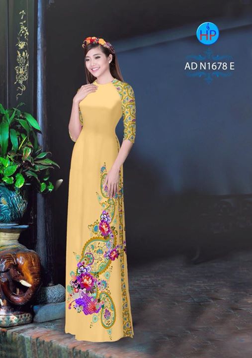 Vải áo dài Hoa in 3D AD N1678 34