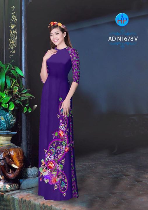 Vải áo dài Hoa in 3D AD N1678 35