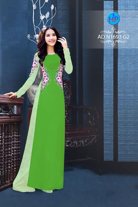 Vải áo dài Hoa in 3D AD N1693 34