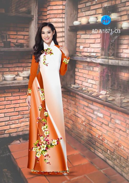 Vải áo dài Hoa in 3D AD N1671 35