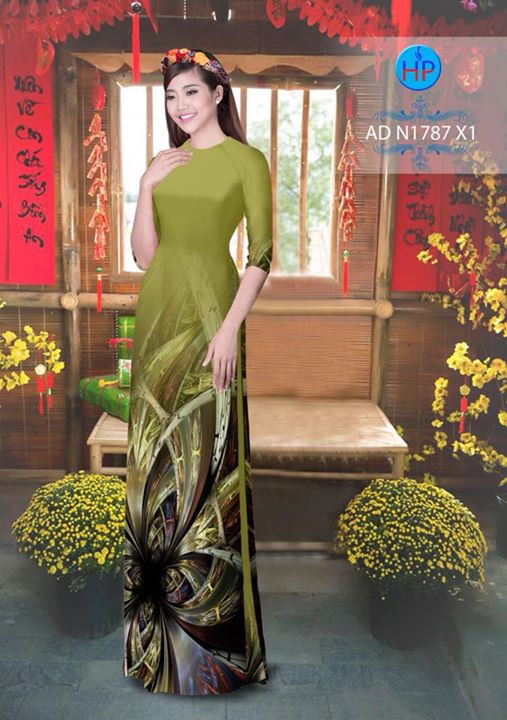 Vải áo dài Hoa ảo 3D AD N1787 35