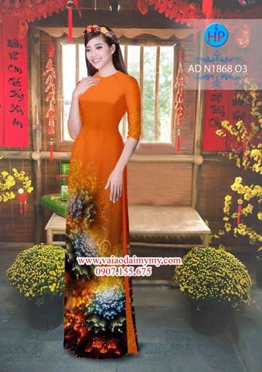 Vải áo dài Hoa ảo 3D AD N1868 32