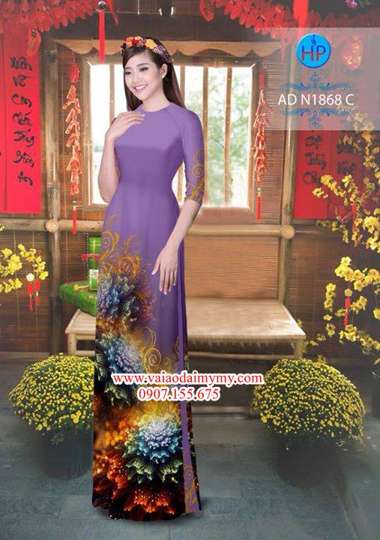 Vải áo dài Hoa ảo 3D AD N1868 34