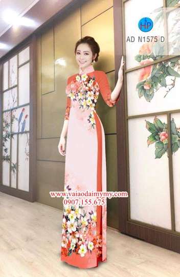 Vải áo dài Hoa in 3D đẹp AD N1575 28