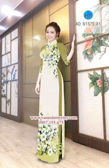 Vải áo dài Hoa in 3D đẹp AD N1575 27