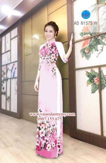 Vải áo dài Hoa in 3D đẹp AD N1575 30