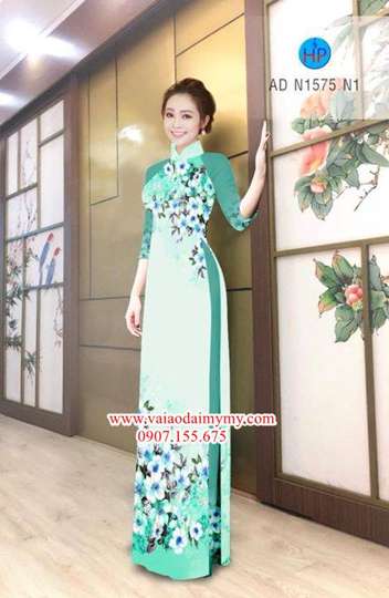 Vải áo dài Hoa in 3D đẹp AD N1575 31