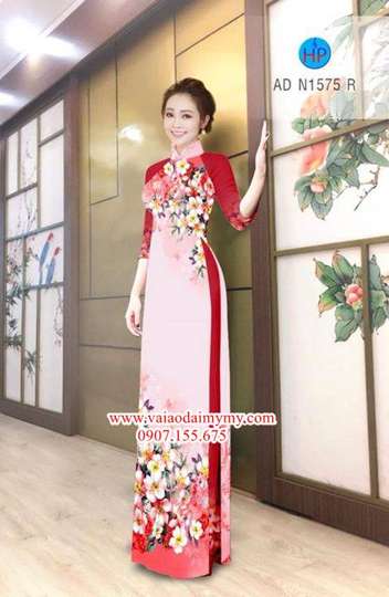Vải áo dài Hoa in 3D đẹp AD N1575 32