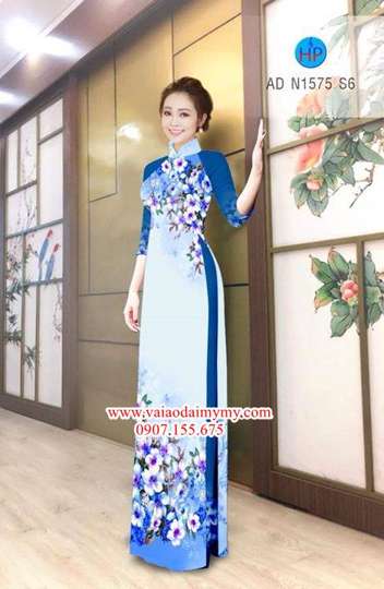 Vải áo dài Hoa in 3D đẹp AD N1575 33