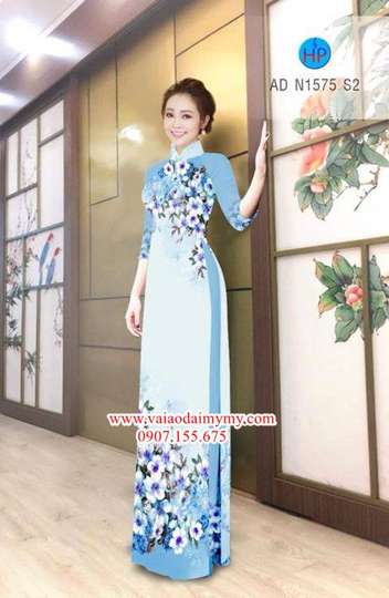 Vải áo dài Hoa in 3D đẹp AD N1575 37