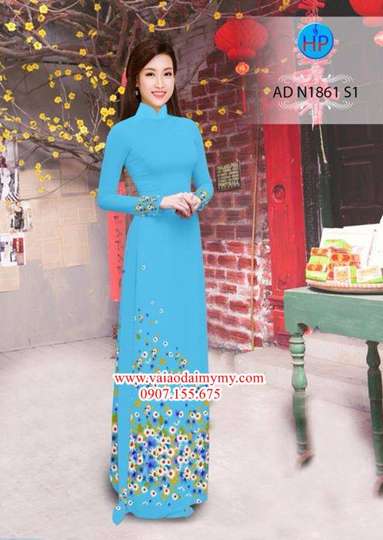 Vải áo dài Hoa cúc nhỏ xinh AD N1861 32