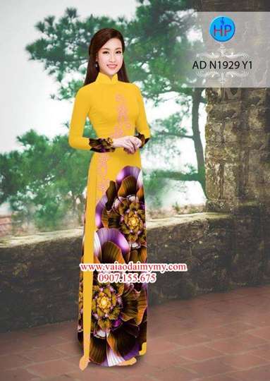 Vải áo dài Hoa ảo 3D đẹp nổi trội AD N1929 34