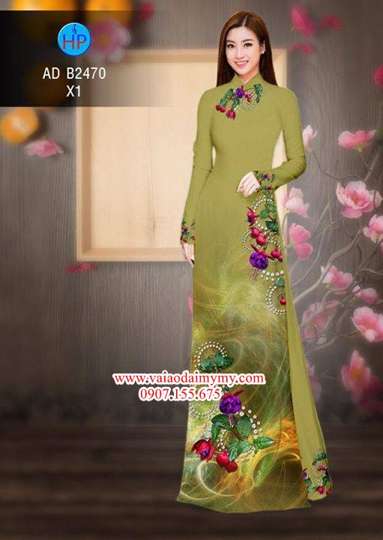 Vải áo dài Hoa in 3D AD B2470 27