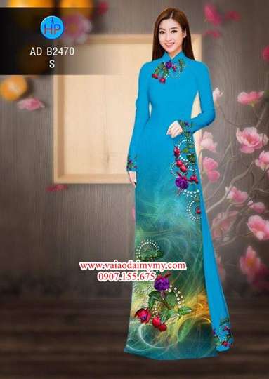 Vải áo dài Hoa in 3D AD B2470 32