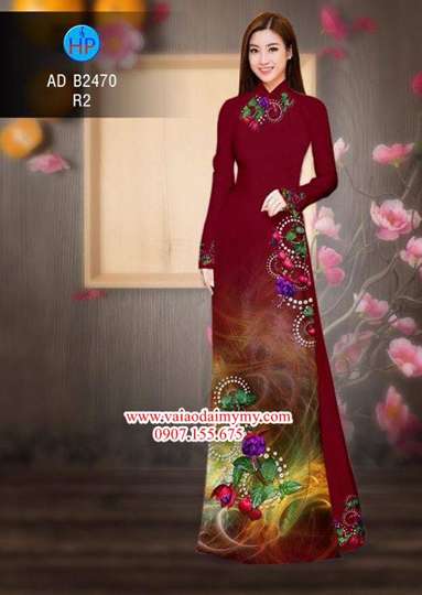 Vải áo dài Hoa in 3D AD B2470 33