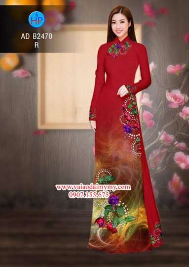 Vải áo dài Hoa in 3D AD B2470 34