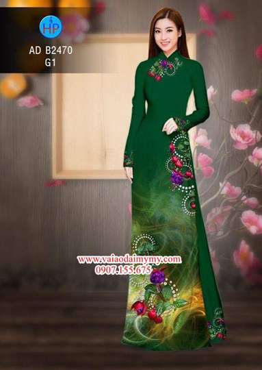 Vải áo dài Hoa in 3D AD B2470 37