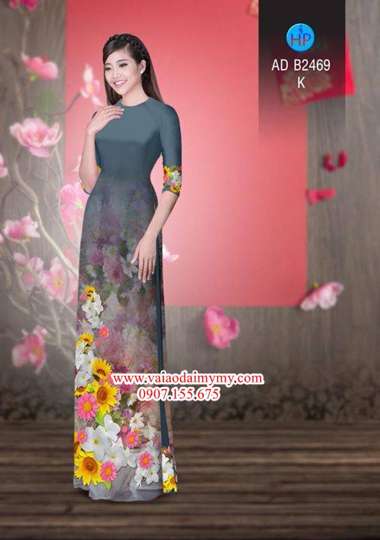 Vải áo dài Hoa in 3D AD B2469 30