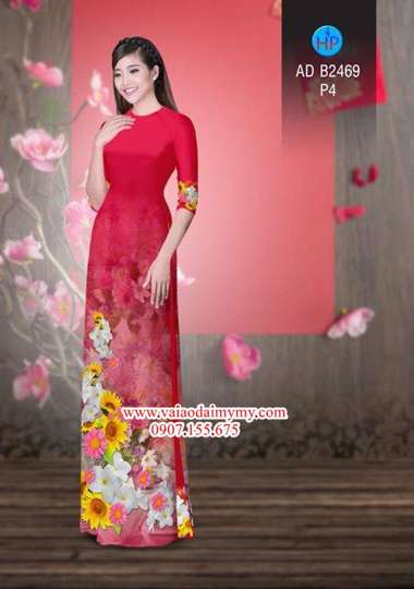 Vải áo dài Hoa in 3D AD B2469 32
