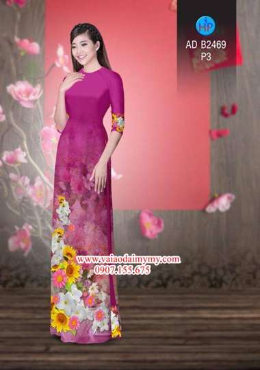 Vải áo dài Hoa in 3D AD B2469 33