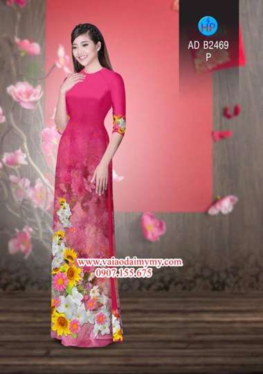 Vải áo dài Hoa in 3D AD B2469 34