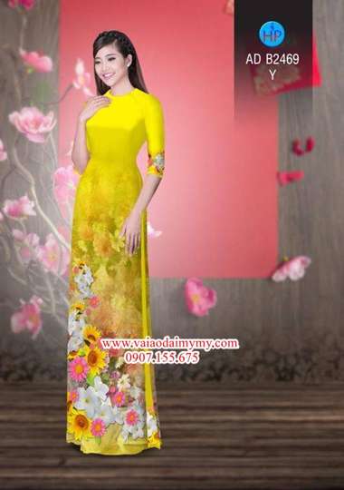 Vải áo dài Hoa in 3D AD B2469 36