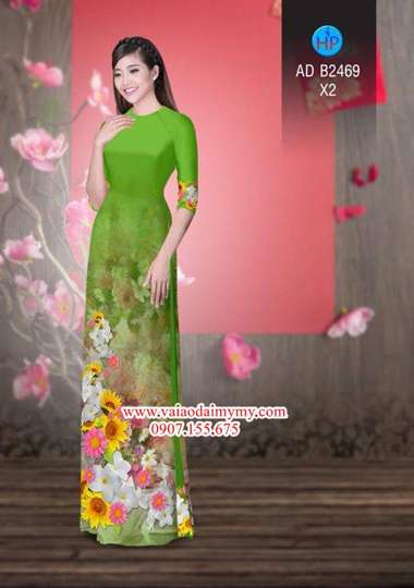 Vải áo dài Hoa in 3D AD B2469 37