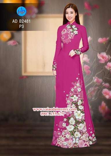 Vải áo dài Hoa in 3D AD B2481 32